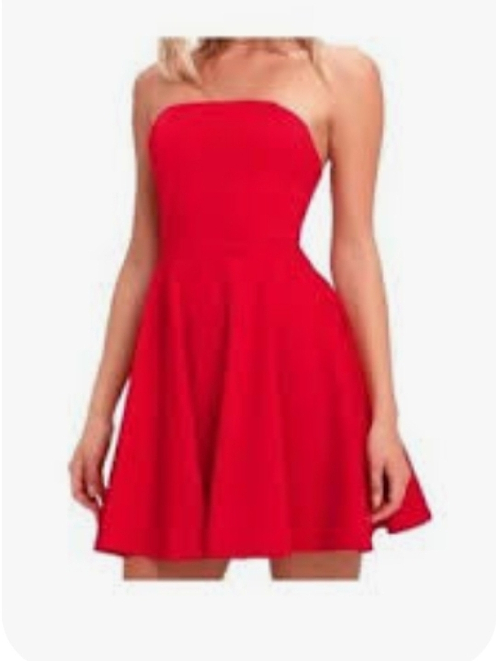 Lulu's About A Twirl Red Strapless Mini Skater Party Dress Large New With Tags.